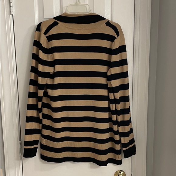 Preowned  woman Black and Tan Striped Cardigan - Picture 3 of 3